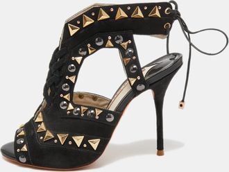 Sophia Webster Black Suede Studded Riko Sandals