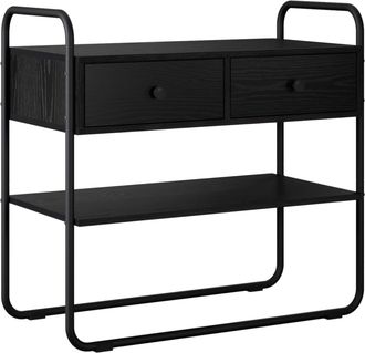 vidaXL Mesa Consola Roble Negro 100 X 40 X 75 Cm Madera De Ingenier&iacute;a Vidaxl
