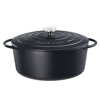 K&uuml;chenprofi Provence Enameled Cast Iron Oval Dutch Oven, 13 L, 7.4 qt