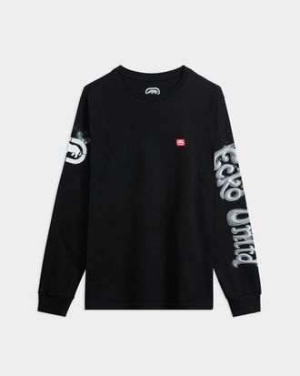 Ecko Blowing Smoke Long Sleeve Tee in Black at Nordstrom, Size X-Large S