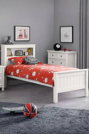 Julian Bowen Maine Bookcase Bed in White | Size: Single