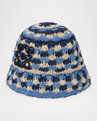Loewe x Paula & apos;s Ibiza Men & apos;s Anagram Knit Bucket Hat