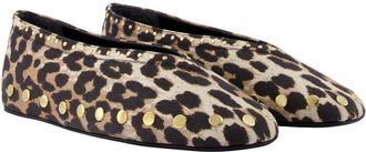 Ganni Womens Ballet Flat Brown Cotton