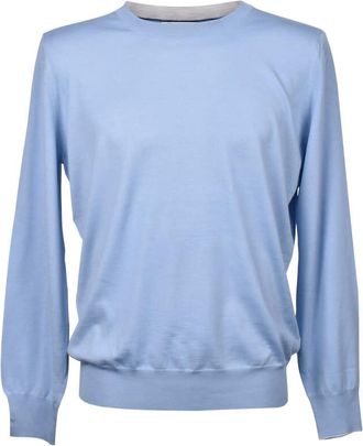 Brunello Cucinelli Turquoise Cashmere Blend Crew Neck Sweater, Brand Size 60 (US Size 50)