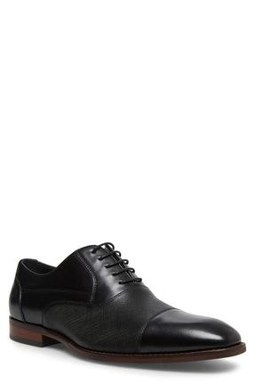 Steve Madden Proctor Cap Toe Derby in Black Leather at Nordstrom, Size 10.5