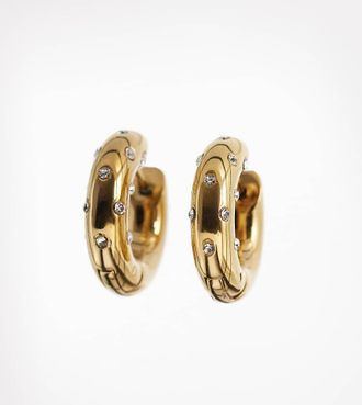 Abbott Lyon Orecchini a cerchio decorati a pois in acciaio inossidabile placcato oro 18K