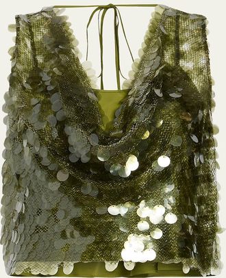 Cinq &agrave; Sept Calista Sequined Crop Top