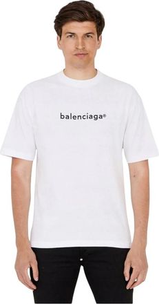 Balenciaga Camiseta con logo estampado Droit - Tops - Hombre - Blanco - 2XS