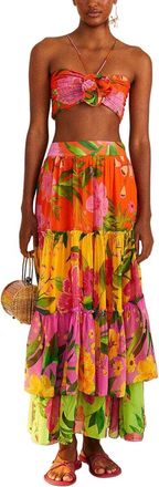 Farm Rio Romantic Garden Orange Crop Top