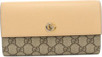 Gucci Beige Pvc Leather Long Wallet (Bi-Fold) (Pre-Owned)