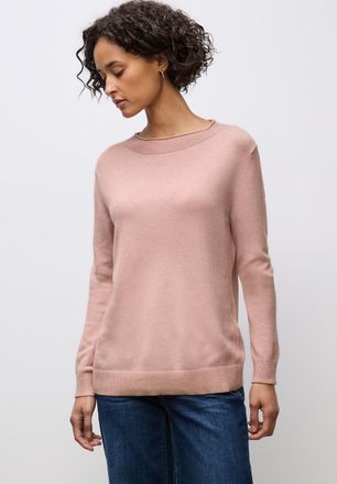 Street One Strickpullover STREET ONE, Damen, Gr. 36, faded rose meliert, Strick, Obermaterial: 30% Polyester, 27% Polyacryl, 23% Polyamid, 20% Viskose, meliert, 