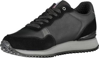 Napapijri Logo-Striped Contrast Lace Sneakers - Black