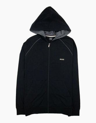 HUGO BOSS Mens Hugo Boss Mix & Match Logo Zip Up Jacket Black 005 - Size: Regular/36