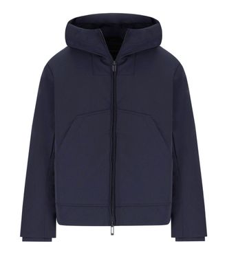 Emporio Armani Blue Navy Hooded Down Jacket