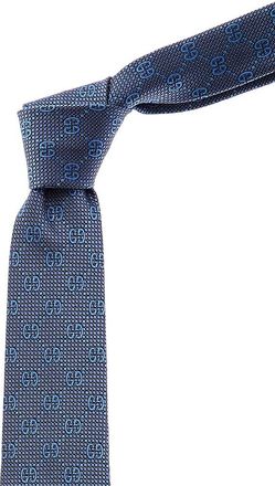 Gucci Blue Gg Silk Tie