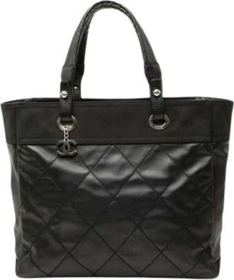 Chanel Pre-owned Vintage Tote Bag - Dames - Vintage Shopper - Zwart - ONE Size - Leer - Vintage