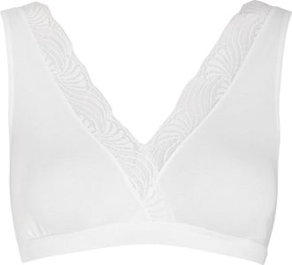 Hanro Cotton Delight Lace-trimmed Cotton Soft-cup bra - White - XS (UK8-10 /xs)