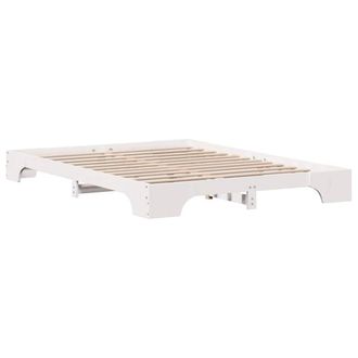 Berkfield Home Bed Frame White Wood 140 x 200 cm Durable Solid Pine Bed Frame