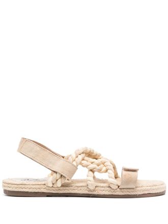 Maneb&igrave; braided flat sandals - Neutrals