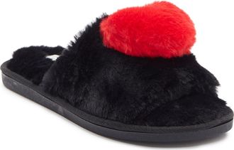 PJ Salvage Faux Fur Slipper in Black at Nordstrom Rack, Size X-Large