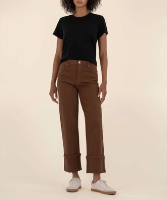 Kut from the Kloth Sienna High Rise Straight Leg Jeans In Cafe