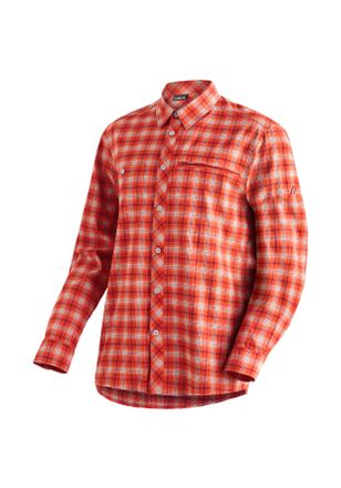 Maier Sports Outdoorhemd MAIER SPORTS Kasen L/S M, Herren, Gr. 46, Normalgr&ouml;ssen, rot, 97% Polyester, 3% Elasthan, Hemden Outdoorhemd, Herren Hemd, langarm Karohem