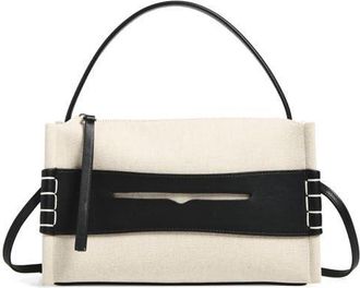 J.W.Anderson Loafer Canvas Top Handle Bag in Natural/black 157 at Nordstrom