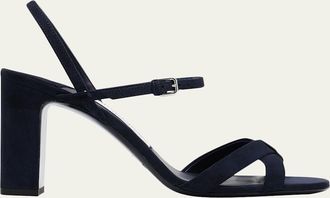 Jimmy Choo London 85mm Elsy Suede Block-Heel Sandals