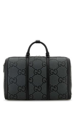 Gucci Grey Jumbo GG Leather Duffle Bag