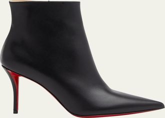 Christian Louboutin So Apostropha Leather Red Sole Stiletto Booties