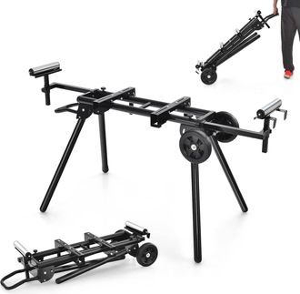 Costway Costway - Soporte Universal Para Sierras Ingletadoras, Soporte Plegable Port&aacute;til Con Sistema De Pinza Conveniente, Dise&ntilde;o Extensible, Capacidad De 226