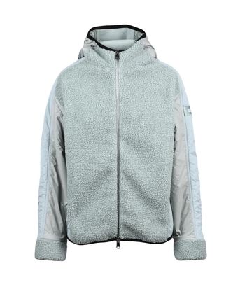 Add Plush Fleece Jacket With Zip Closure And Textured Finish