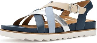 Aetrex Carmen Platform Sandals Womens Dress Sandals Navy : EU 43 (US Womens 11.5-12) M (B), Leather