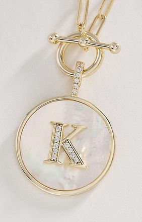Melinda Maria Love Letters Medallion Monogram Necklace