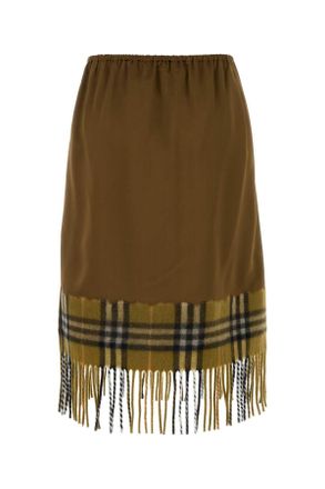 Burberry Womens Biscuit Satin Skirt Camp Gonne