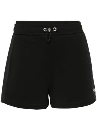 Moose Knuckles Mixmedia logo-plaque shorts - women - Elastane/Polyester/Cotton/Recycled Nylon - M - Black