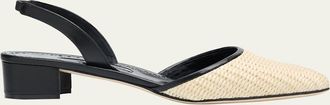 Manolo Blahnik Woven Slingback Ballerina Pumps