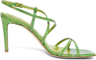 NCUB Groene Glanzende Sandaal Model Mony - Dames - Sandalen met hakken - Groen - 36 EU - Leer - Schoenen