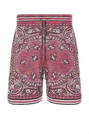 Amiri Mens Space Dye Bandana Shorts In Purple