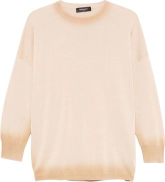 Fabiana Filippi Trui met ronde hals - Dames - Ronde hals truien - Beige - S - Truien & Vesten