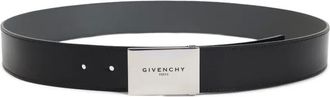 Givenchy logo-plaque leather belt - Black