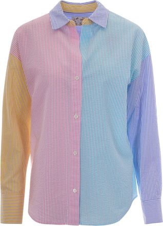 MC2 Saint Barth Colorblock Striped Seersucker Shirt by MC2 Saint Barth