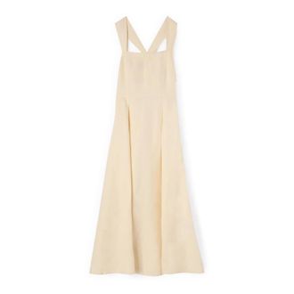 Motivi Vestito con scollo quadrato in misto lino - - Dresses - Donna - Bianco - XL