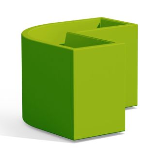 Monacis Macetero Esquinero De Dise&ntilde;o Moderno De 160x35 Cm Y 50 Cm De Alto, Fabricado En Pol&iacute;mero Verde Resistente Para Interiores Y Exteriores