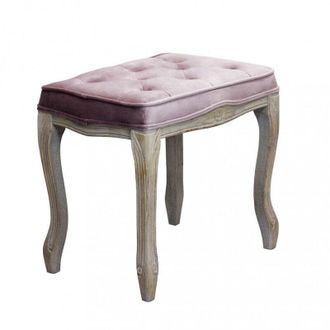 No Brand Sgabello in velluto con struttura in legno elegante 50x36xH47 cm - Rosa