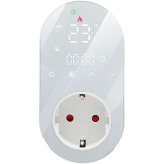 OEM Toma De Corriente Con Control Digital De Temperatura Led, Programable, Con Termostato, Para Calefacci&oacute;n Por Suelo Radiante De Ca, 16a, Blanca