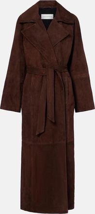 Nour Hammour Althea suede wrap coat