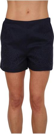 Twinset Shorts con ricami floreali - - Shorts - Donna - Blu - L