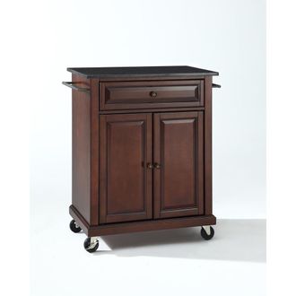 Crosley Furniture Compact Granite Top Kitchen Cart Mahogany/Black
