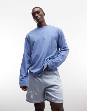 New Era NY Yankees - Pantaloncini azzurri con logo-Blu